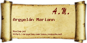 Argyelán Mariann névjegykártya