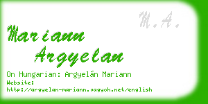 mariann argyelan business card