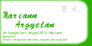 mariann argyelan business card